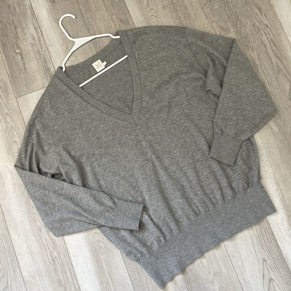 Helsa V-Neck Sweater quintana oversized womens Gray (small) minimalist casual - Picture 3 of 8